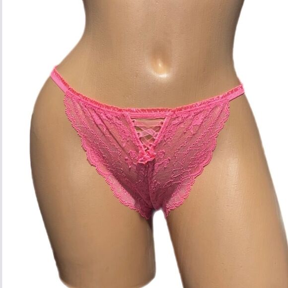 Victoria’s Secret Designer Collection lace Ruched mesh Cheekini Bikini Panty M - Picture 4 of 5